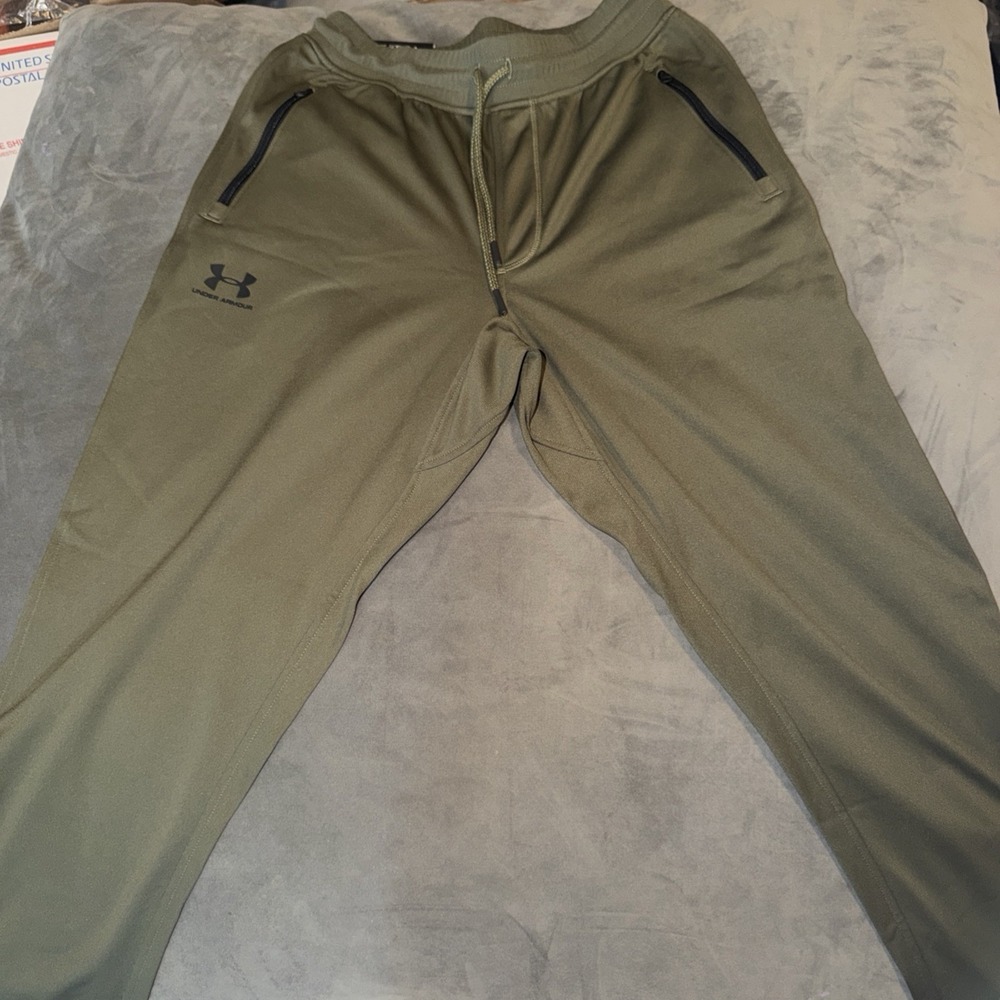 Under Armour Men's Jogger Pants Drawstring Olive Green Sz Medium